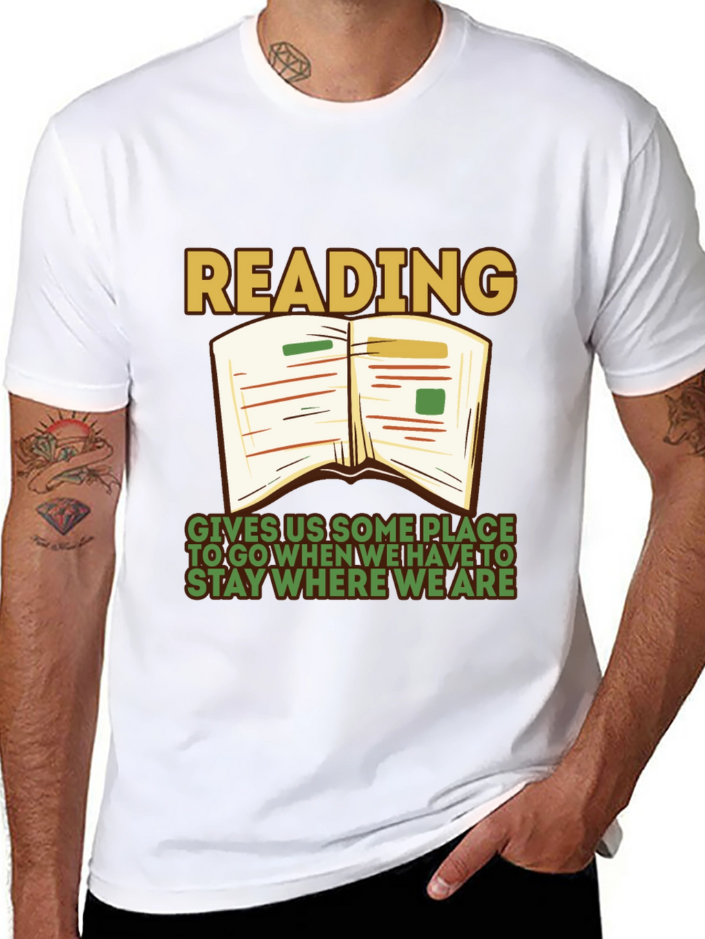 Reading Quote Graphic Tee - Stay Where We Are