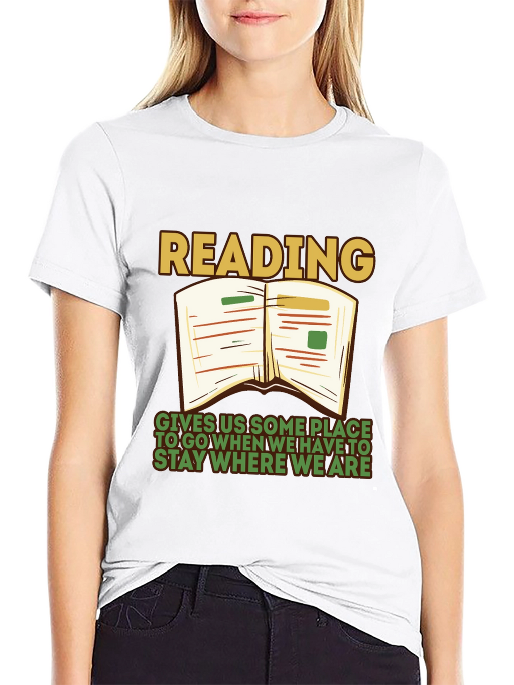 Reading Quote Graphic Tee - Stay Where We Are