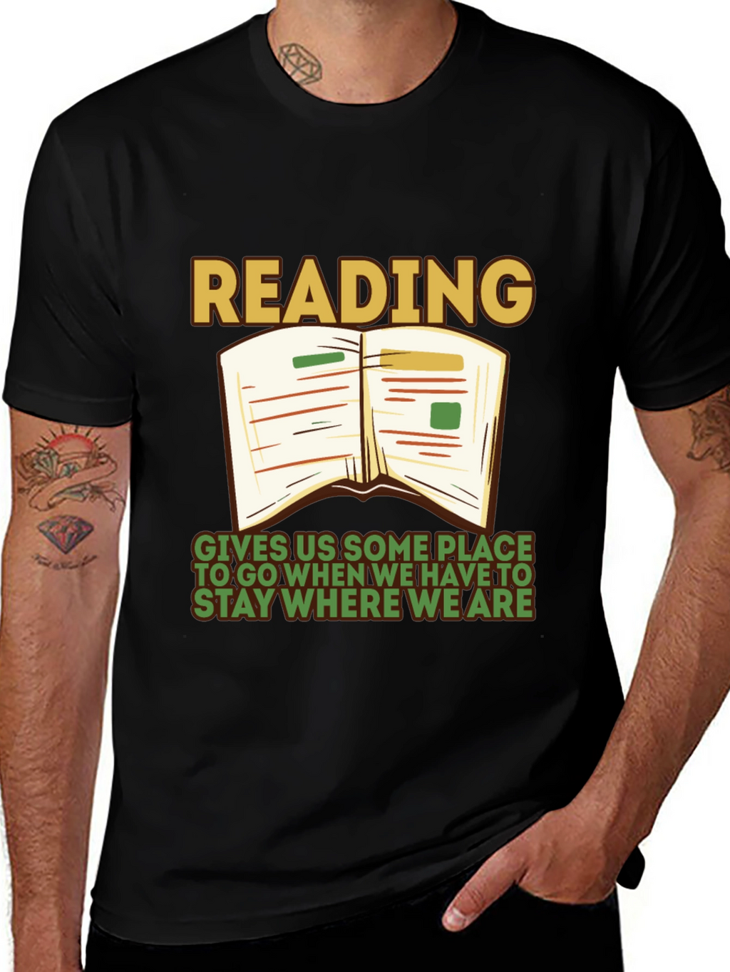 Reading Quote Graphic Tee - Stay Where We Are