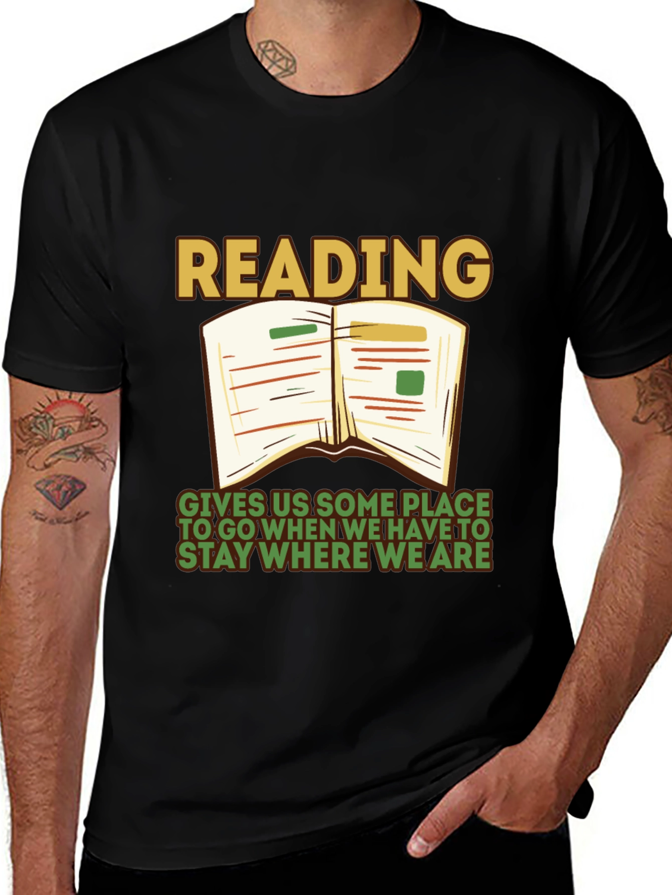 Reading Quote Graphic Tee - Stay Where We Are