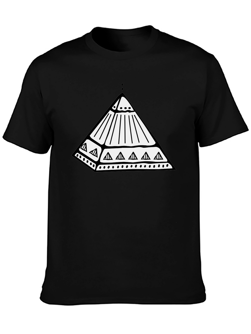 Geometric Pyramid Graphic Black T-Shirt