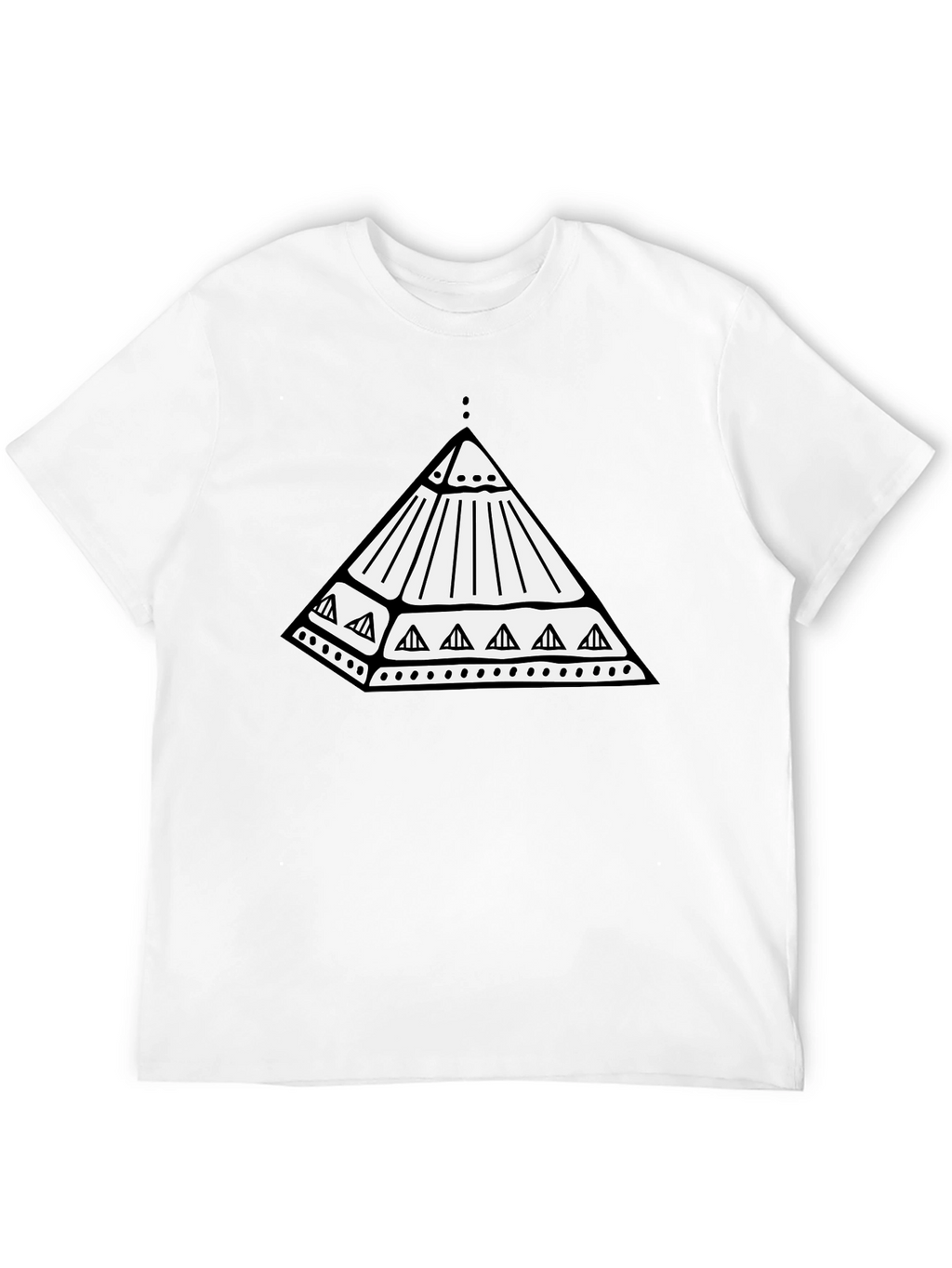 Geometric Pyramid Graphic Black T-Shirt