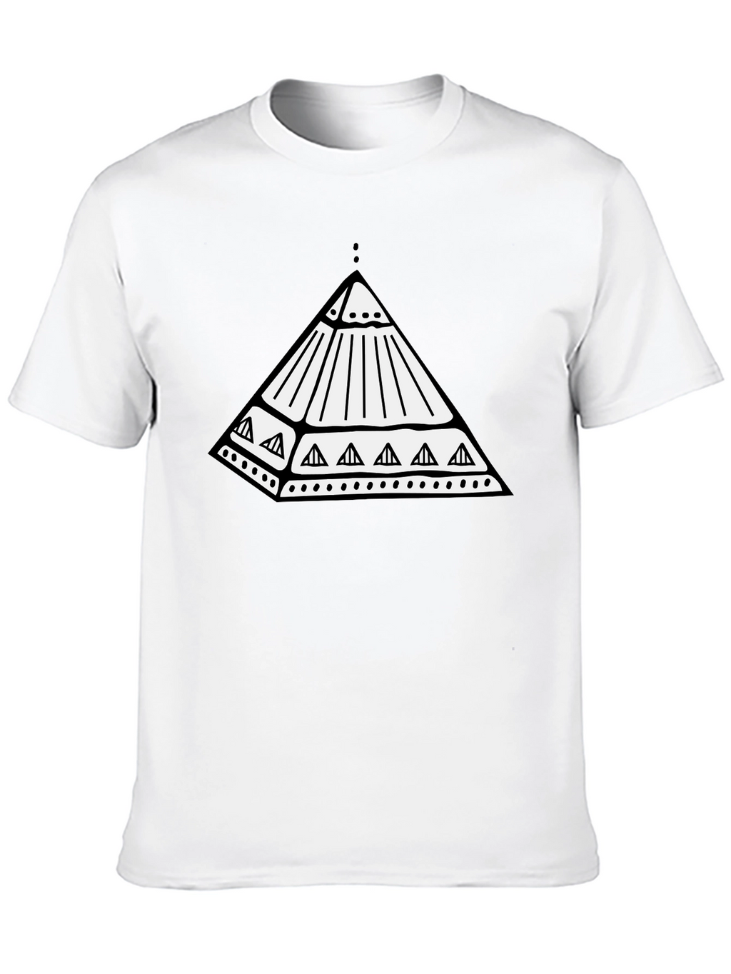 Geometric Pyramid Graphic Black T-Shirt