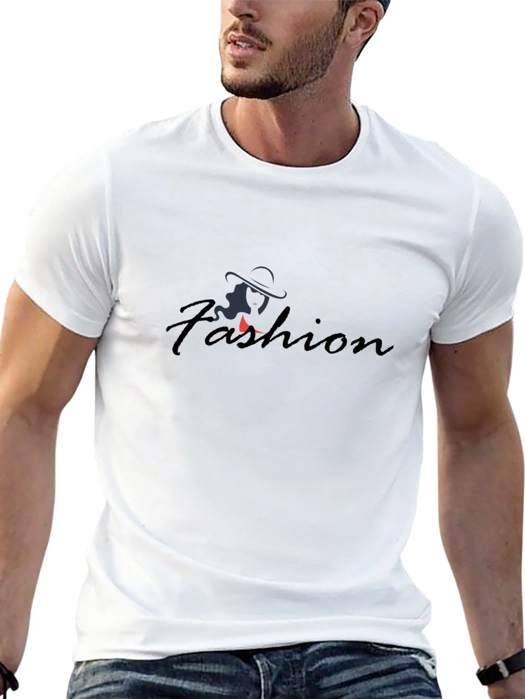 Mens Black Fashion Graphic T-Shirt