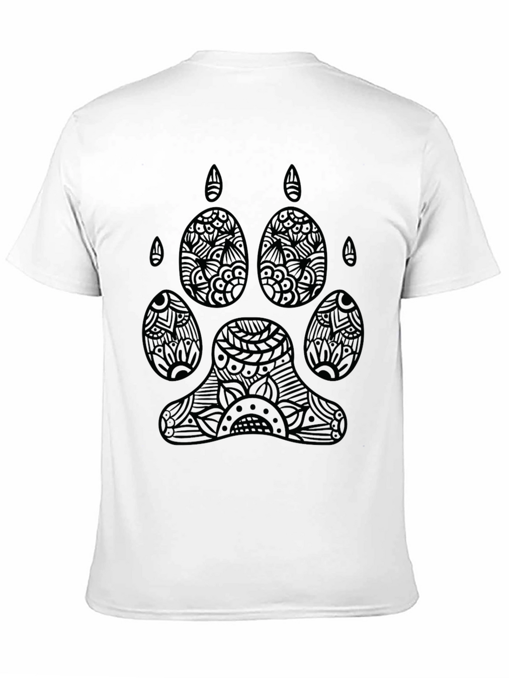 Abstract Paw Print Graphic Black T-Shirt