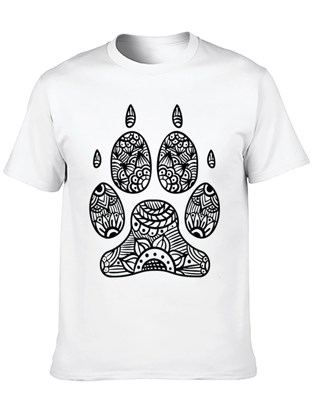 Abstract Paw Print Graphic Black T-Shirt