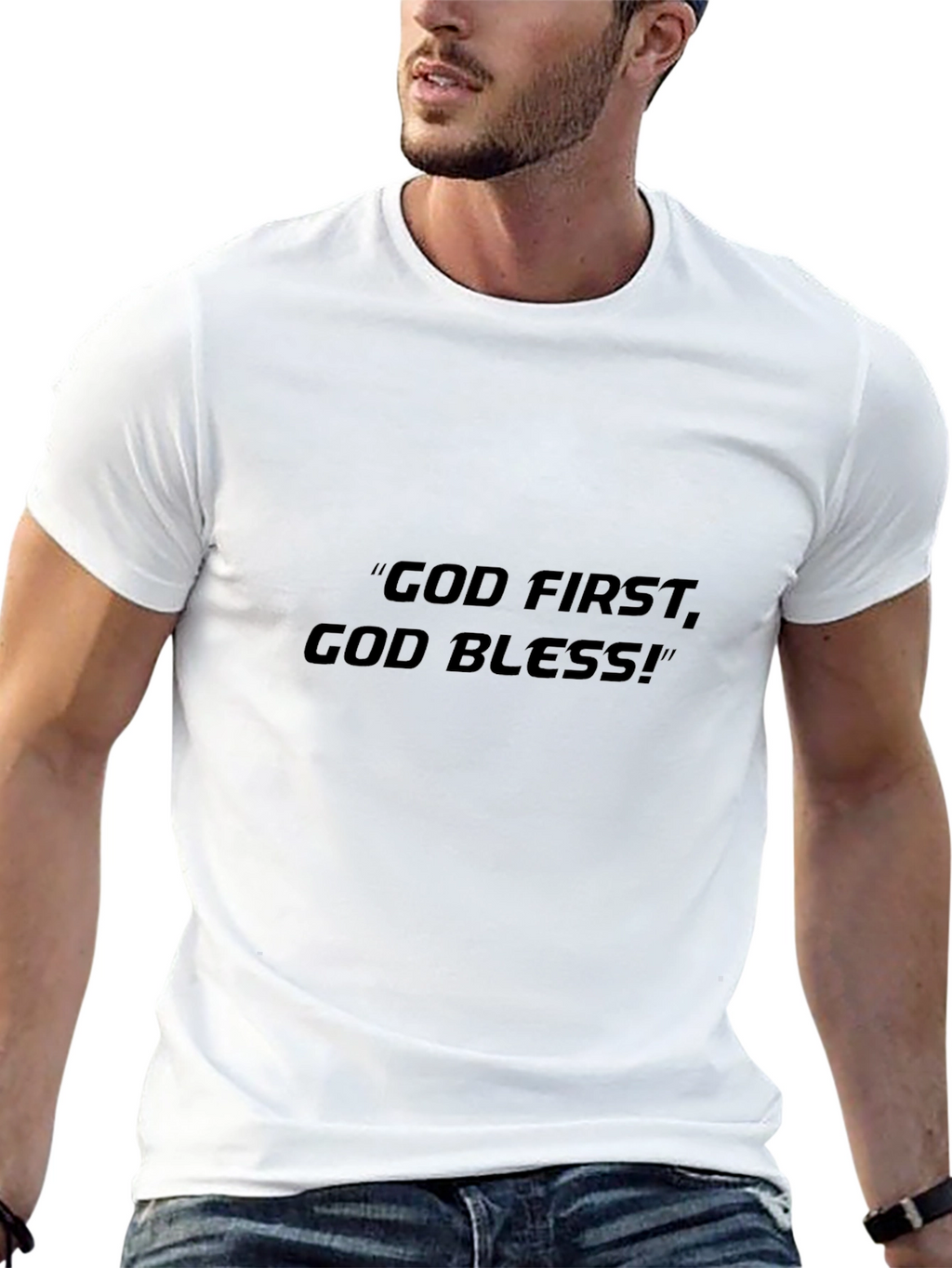 God First God Bless Black T-Shirt