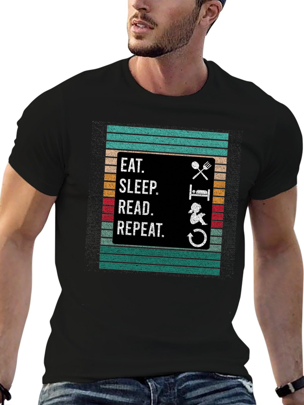 Eat Sleep Read Repeat Graphic Tee