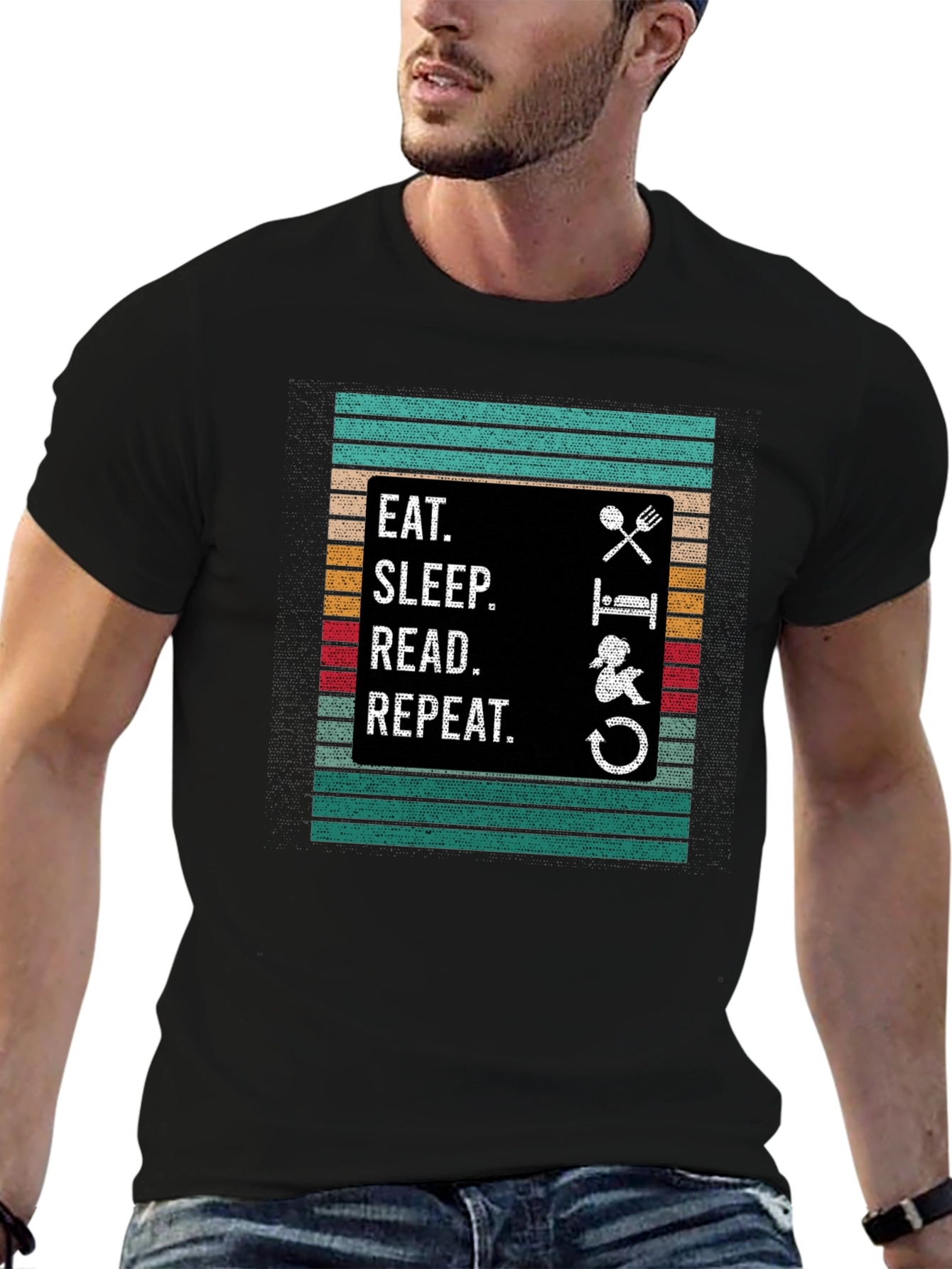 Eat Sleep Read Repeat Graphic Tee