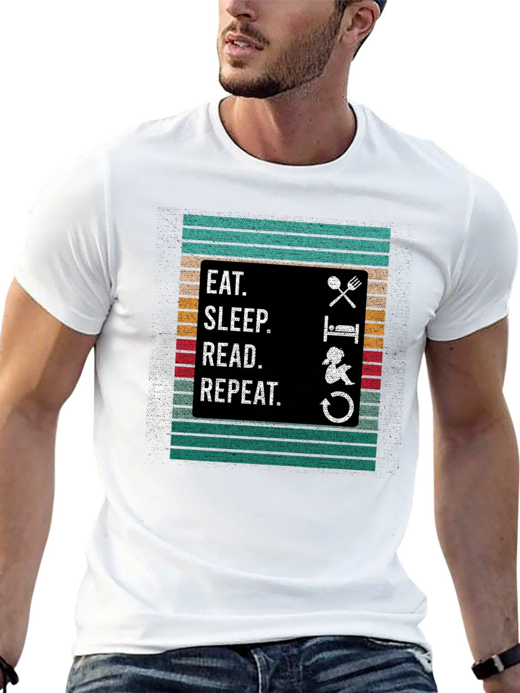 Eat Sleep Read Repeat Graphic Tee