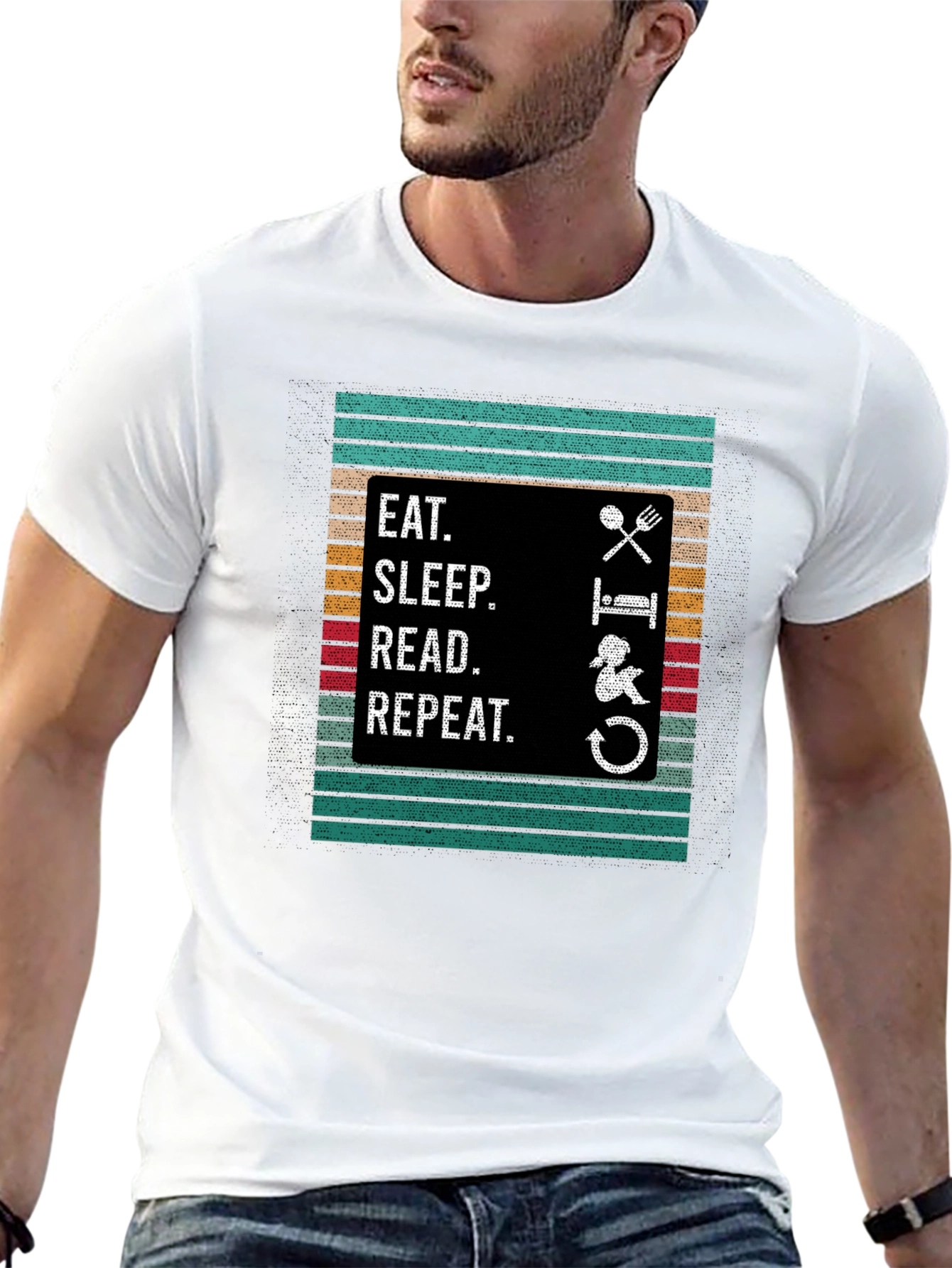 Eat Sleep Read Repeat Graphic Tee