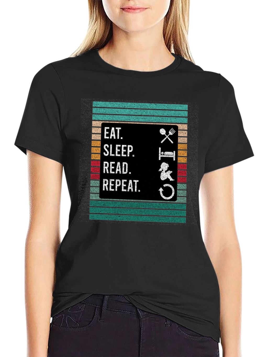 Eat Sleep Read Repeat Graphic Tee