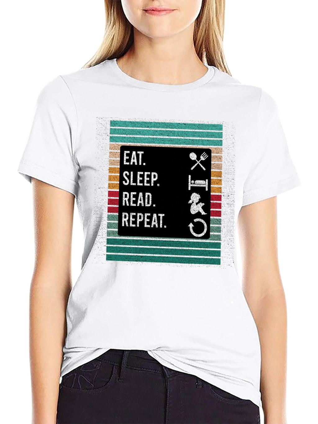 Eat Sleep Read Repeat Graphic Tee