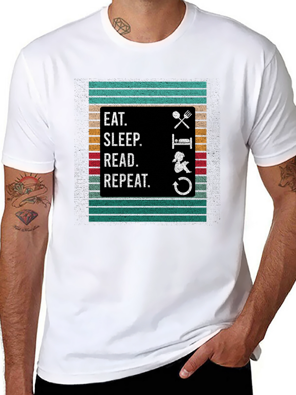 Eat Sleep Read Repeat Graphic Tee