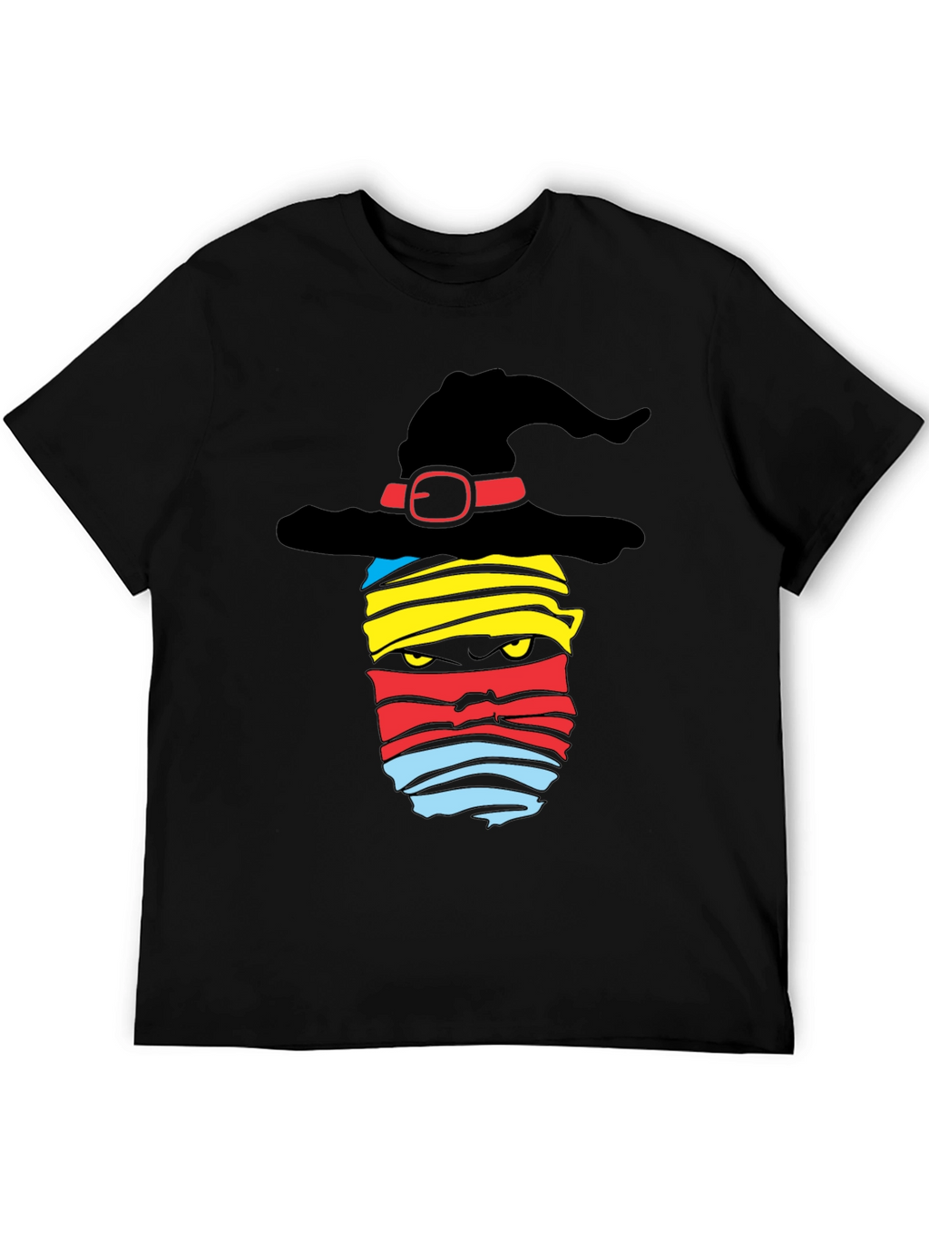 Halloween Witch Mummy Graphic Tee - Black