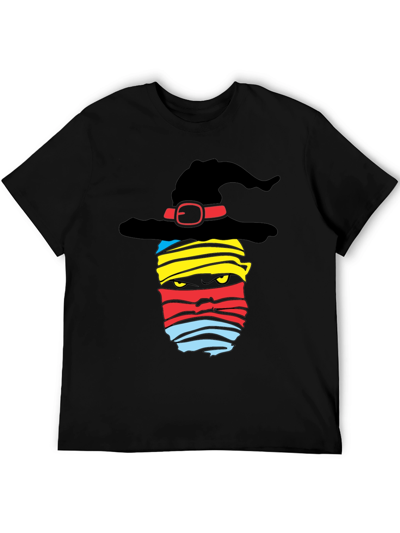 Halloween Witch Mummy Graphic Tee - Black