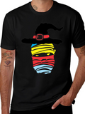 Halloween Witch Mummy Graphic Tee - Black