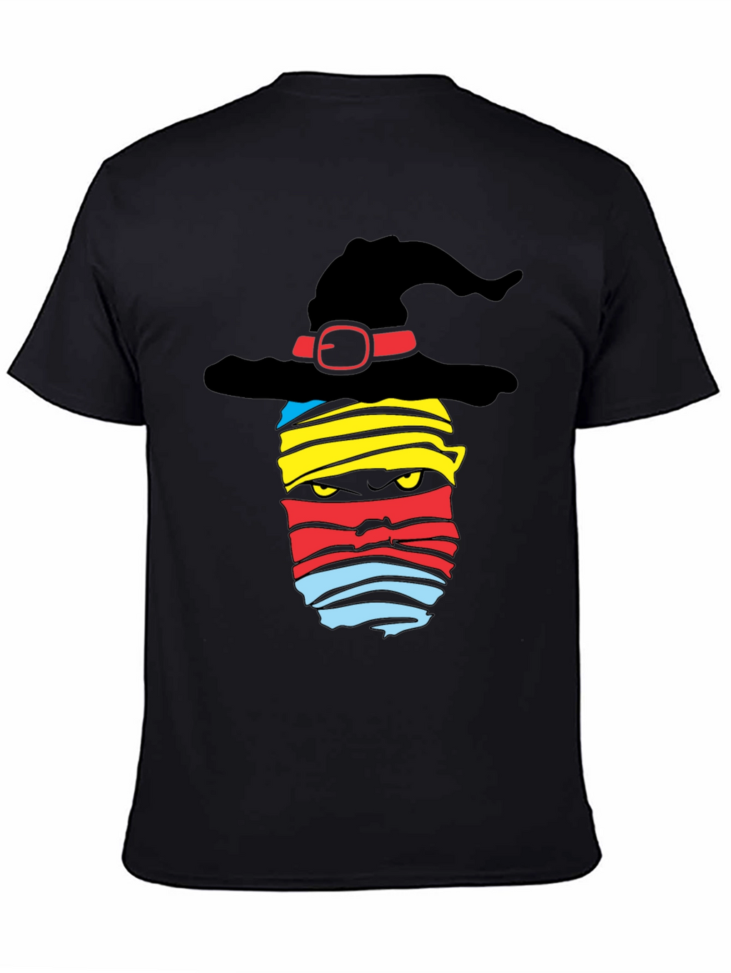 Halloween Witch Mummy Graphic Tee - Black