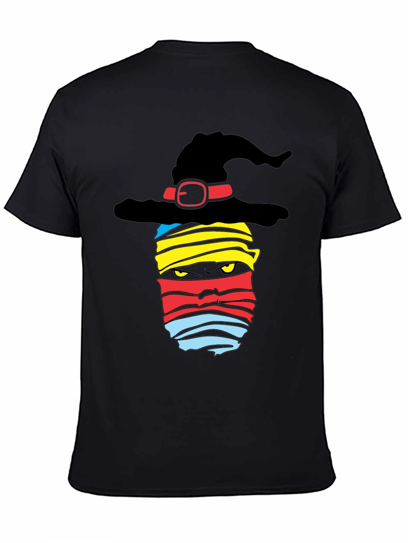 Halloween Witch Mummy Graphic Tee - Black