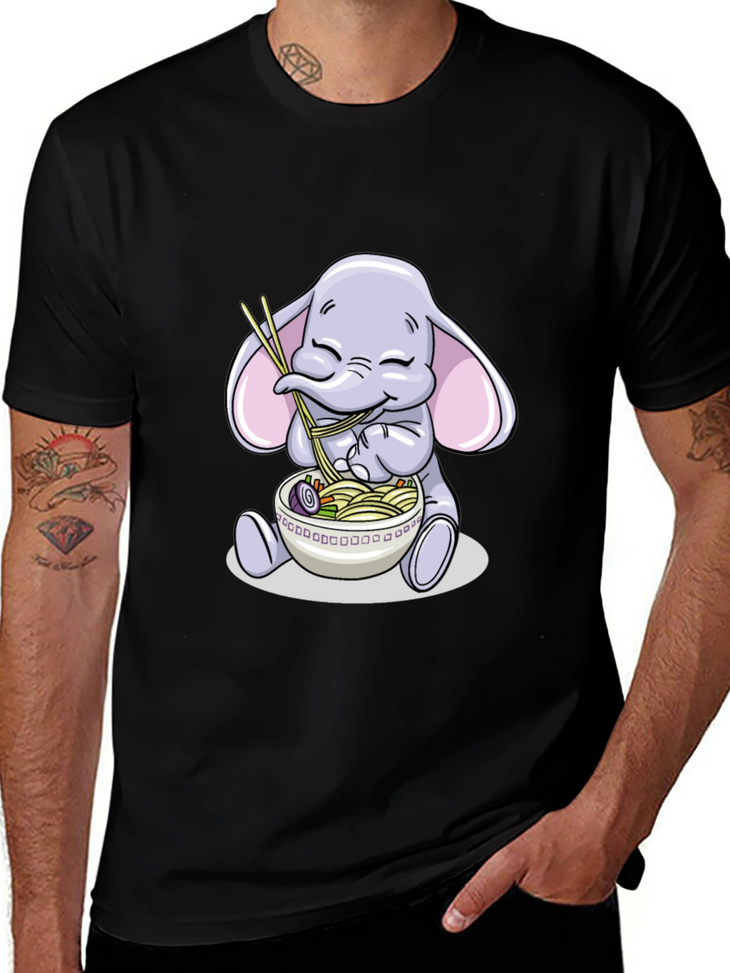 Cute Elephant Ramen T-Shirt