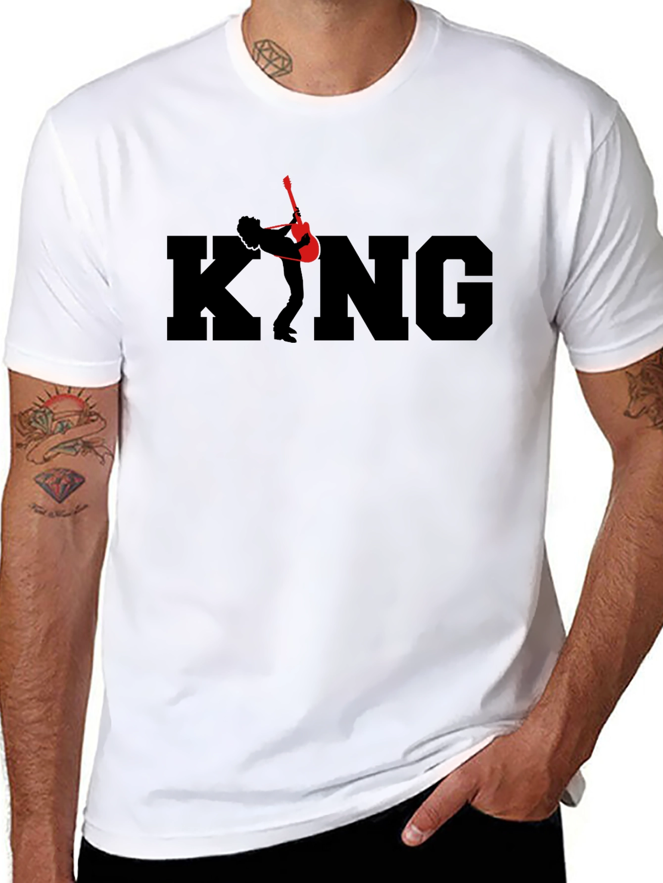 King Guitar Graphic T-Shirt - Black
