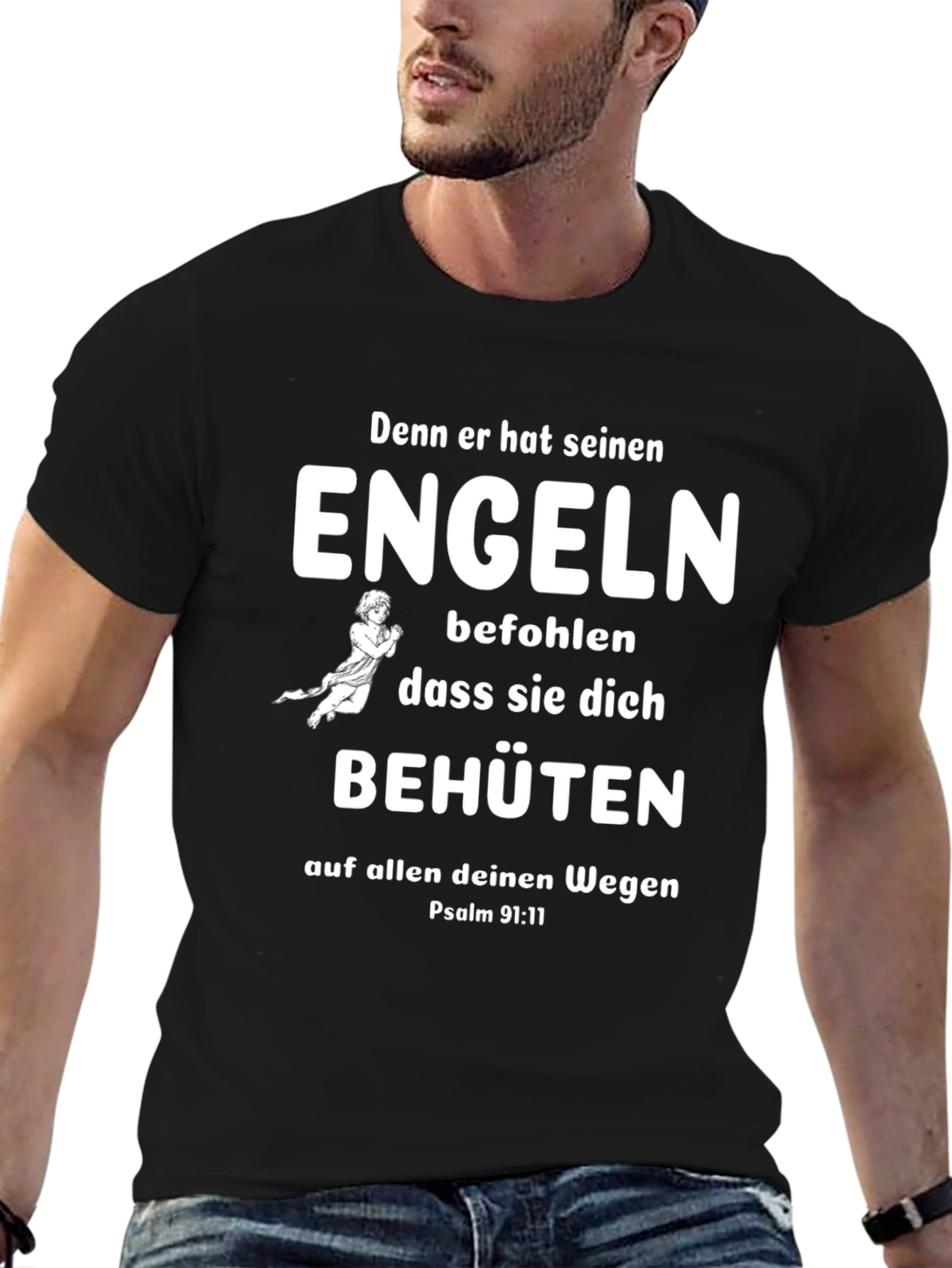 Engel T-Shirt - Psalm 91:11 - Protection