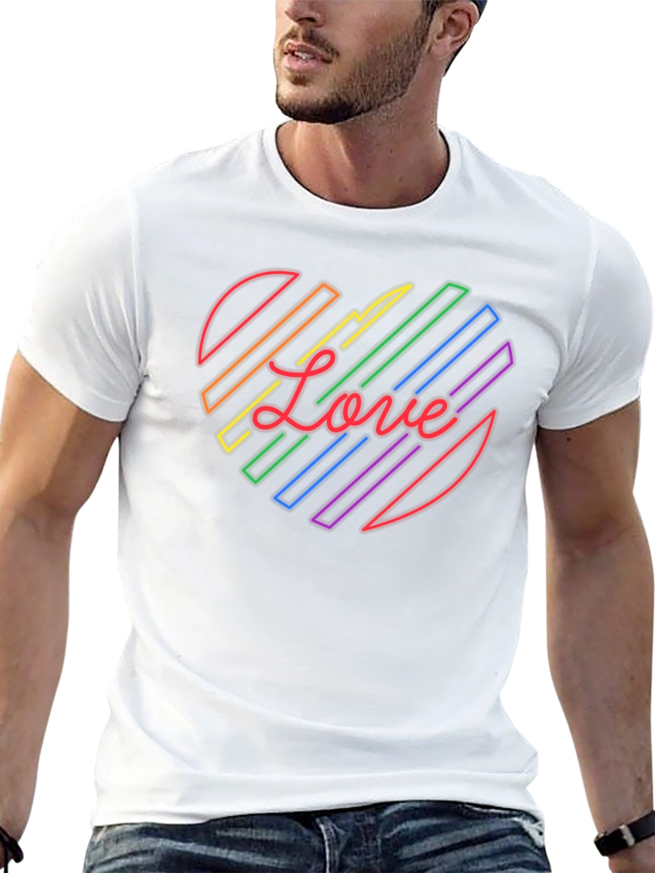 LGBTQ+ Rainbow Heart Love Graphic Tee