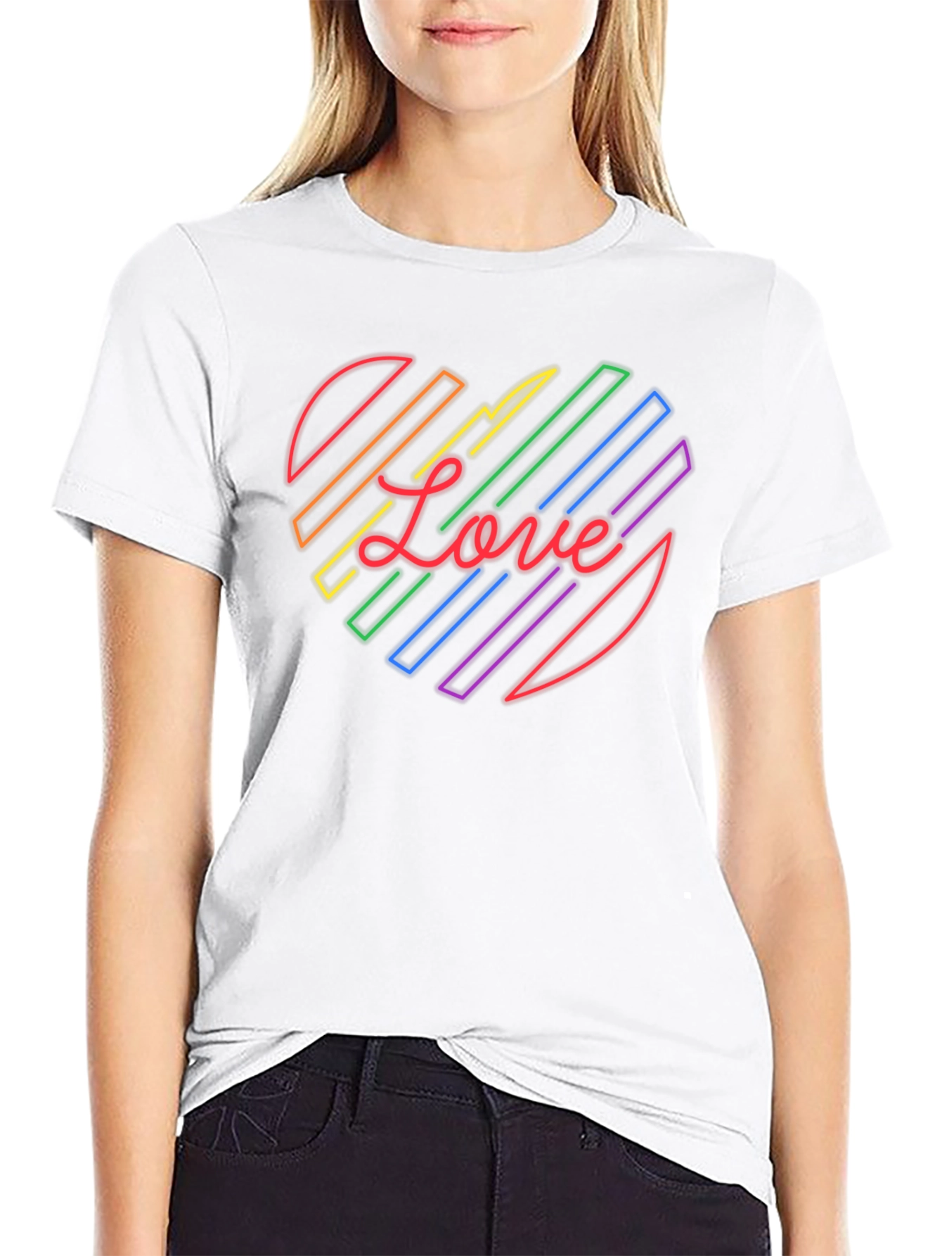 LGBTQ+ Rainbow Heart Love Graphic Tee