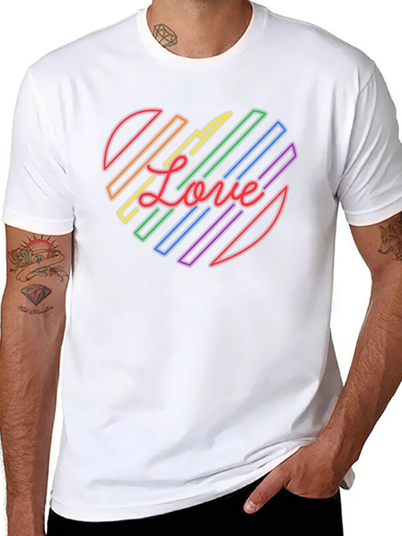 LGBTQ+ Rainbow Heart Love Graphic Tee