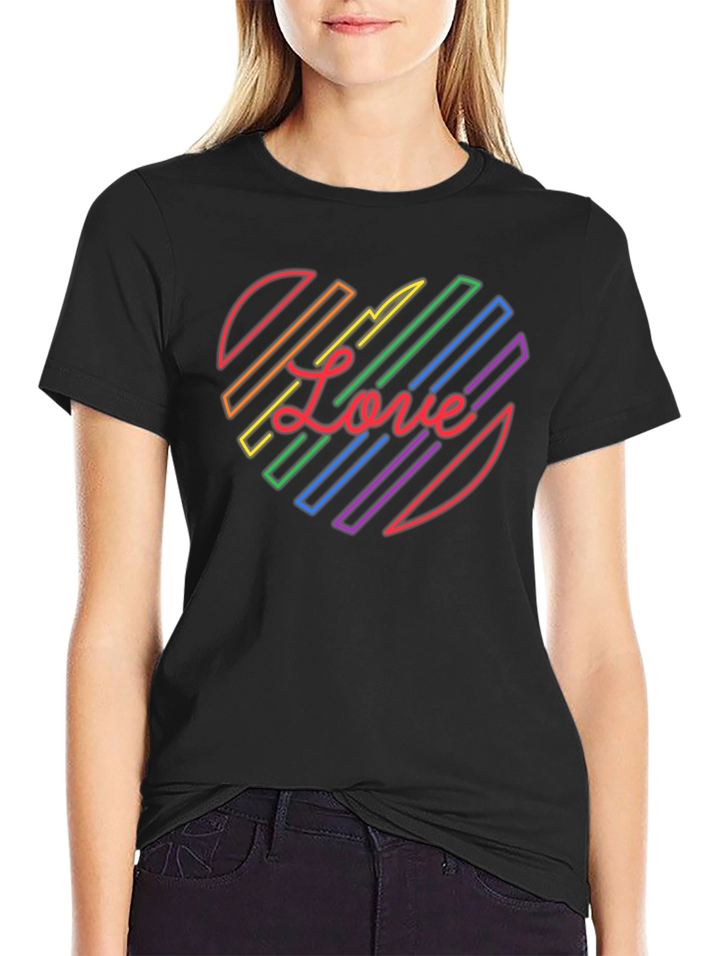 LGBTQ+ Rainbow Heart Love Graphic Tee