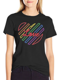LGBTQ+ Rainbow Heart Love Graphic Tee