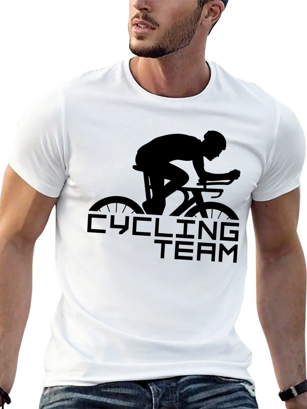 Cycling Team T-Shirt - Black Graphic Tee