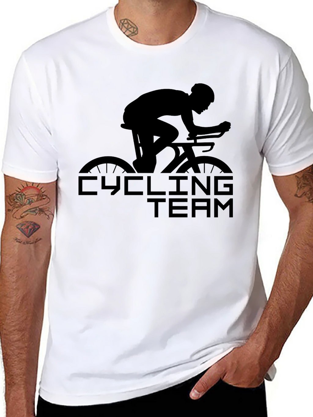 Cycling Team T-Shirt - Black Graphic Tee