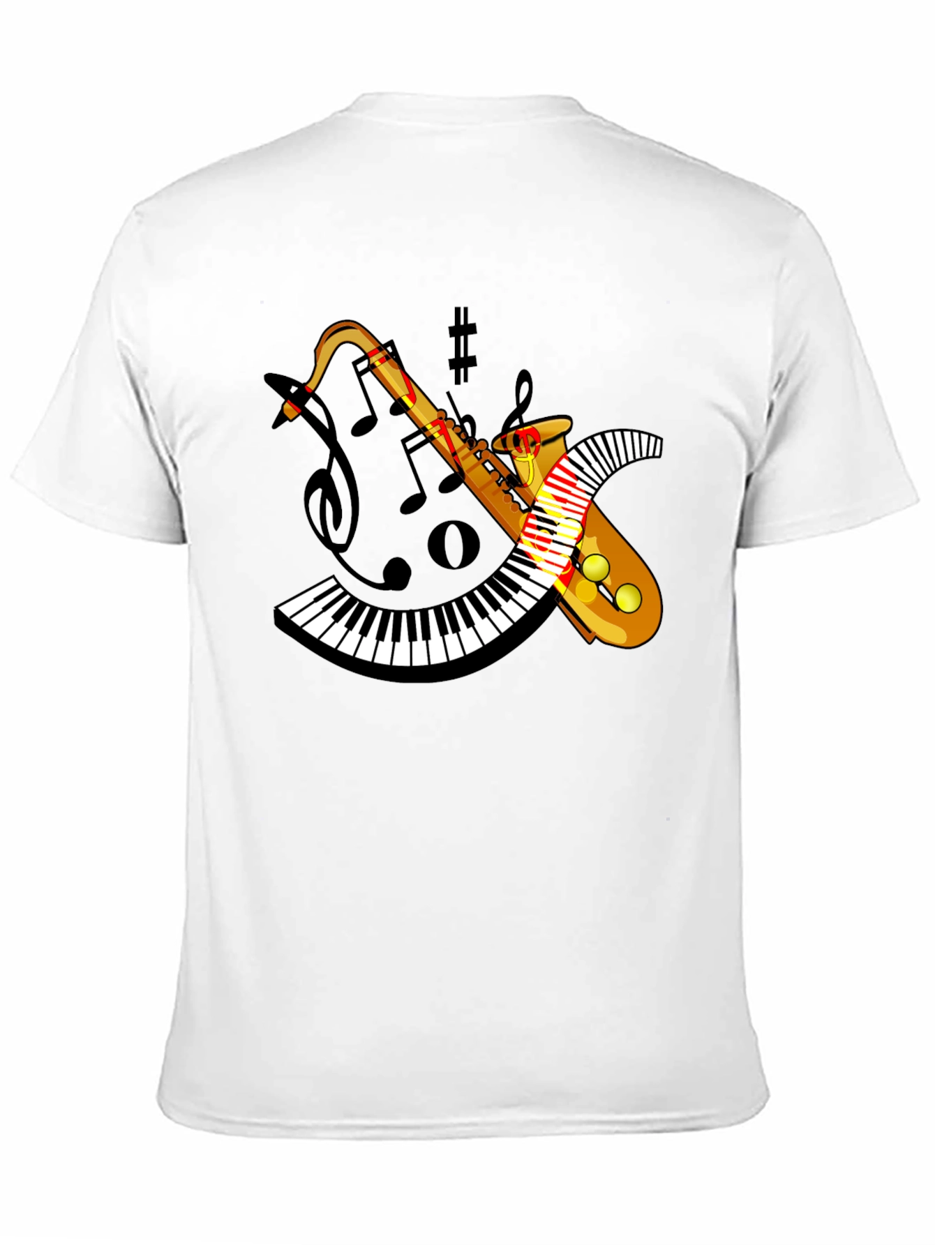 Musical Saxophone & Piano Keyboard T-Shirt