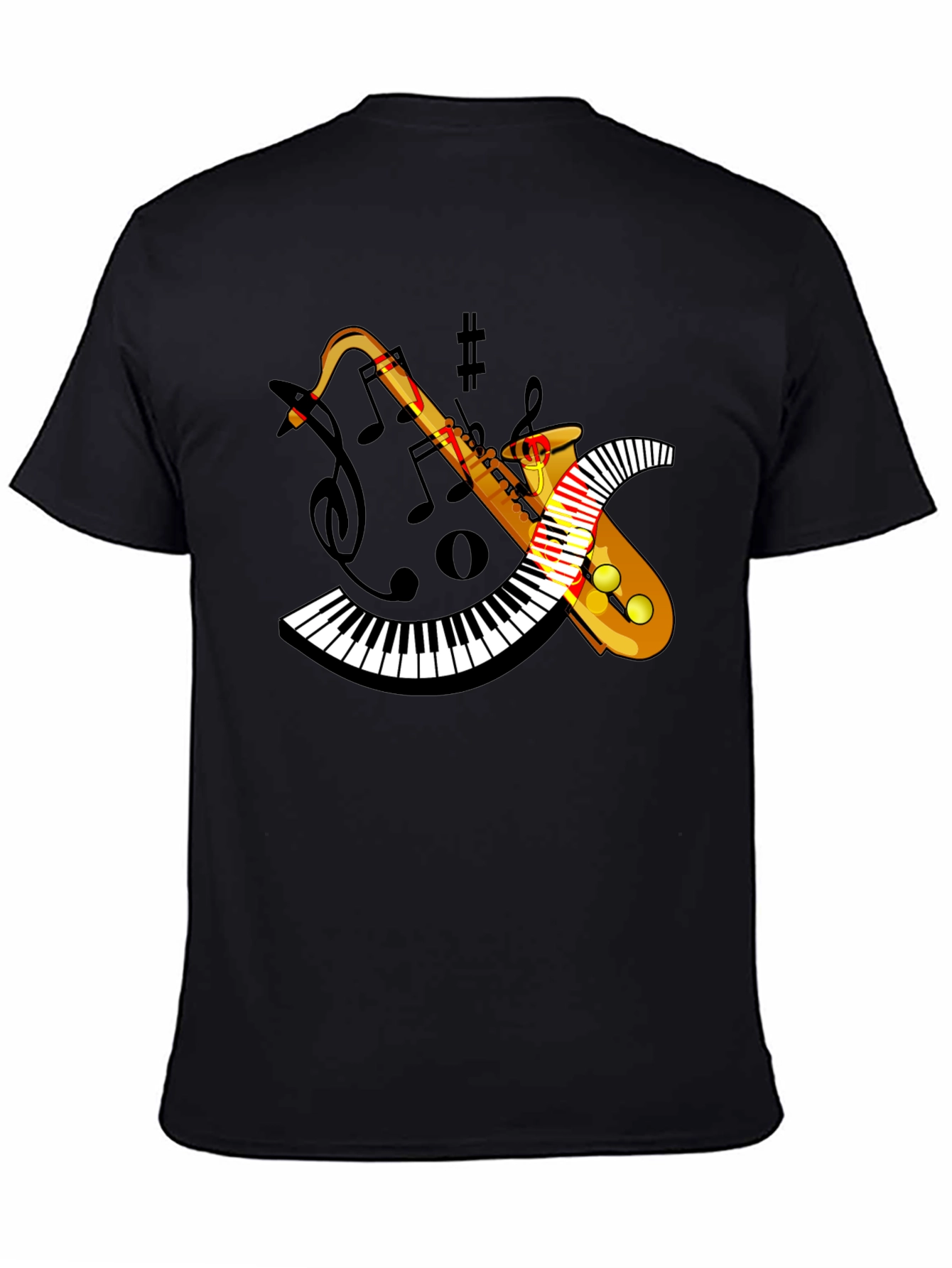 Musical Saxophone & Piano Keyboard T-Shirt