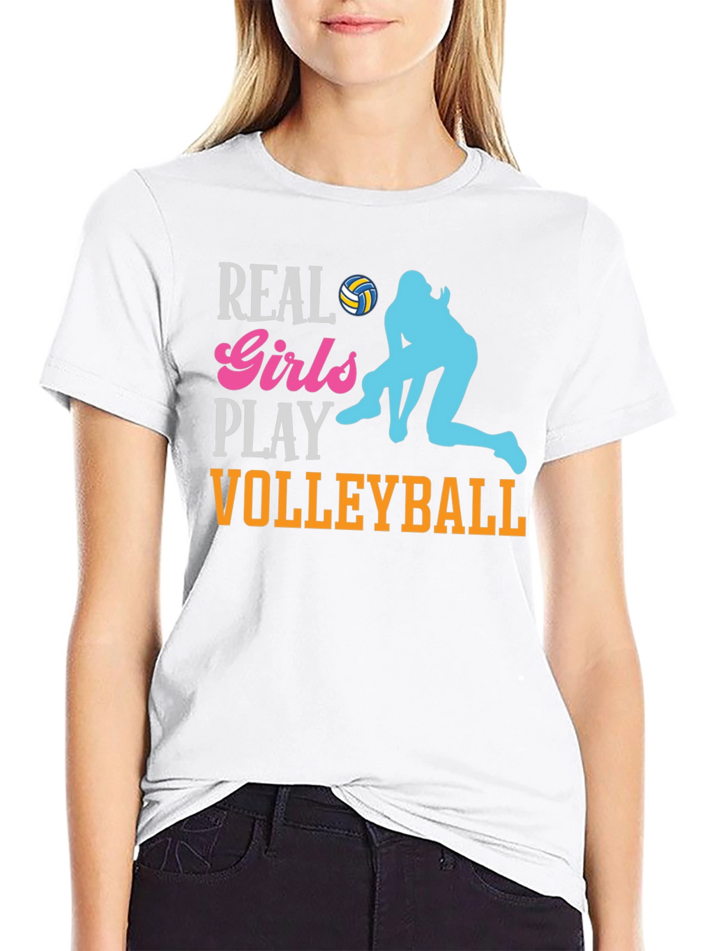 Real Girls Play Volleyball Graphic T-Shirt