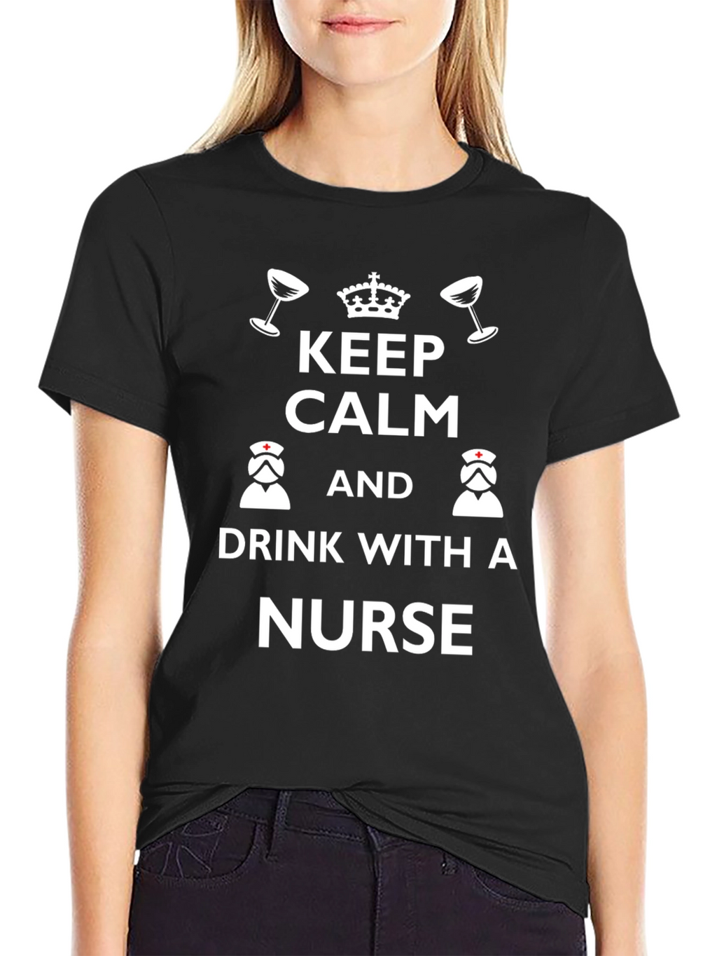 Keep Calm & Drink With a Nurse Graphic Tee