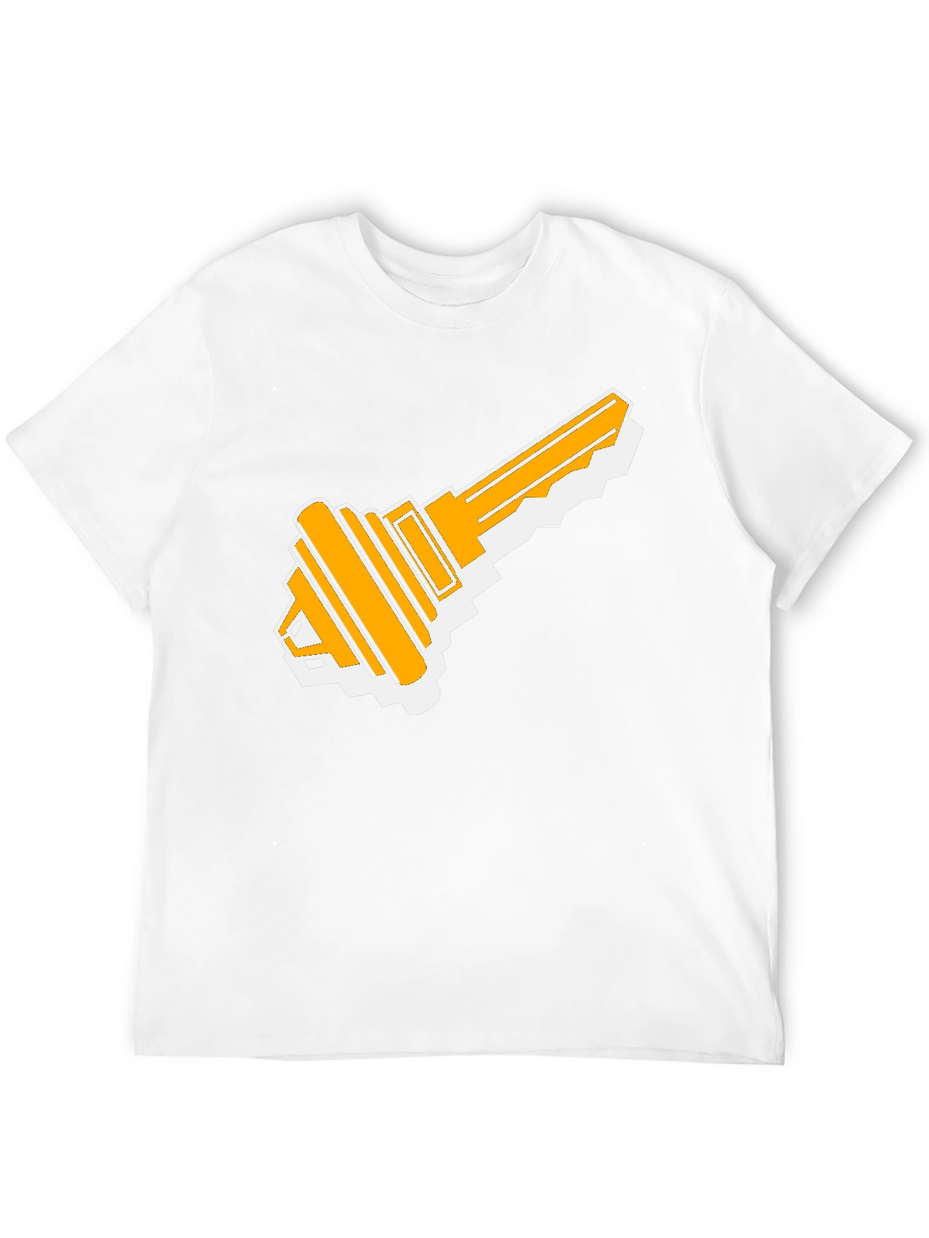 Retro Key Graphic Tee - Black Cotton T-Shirt