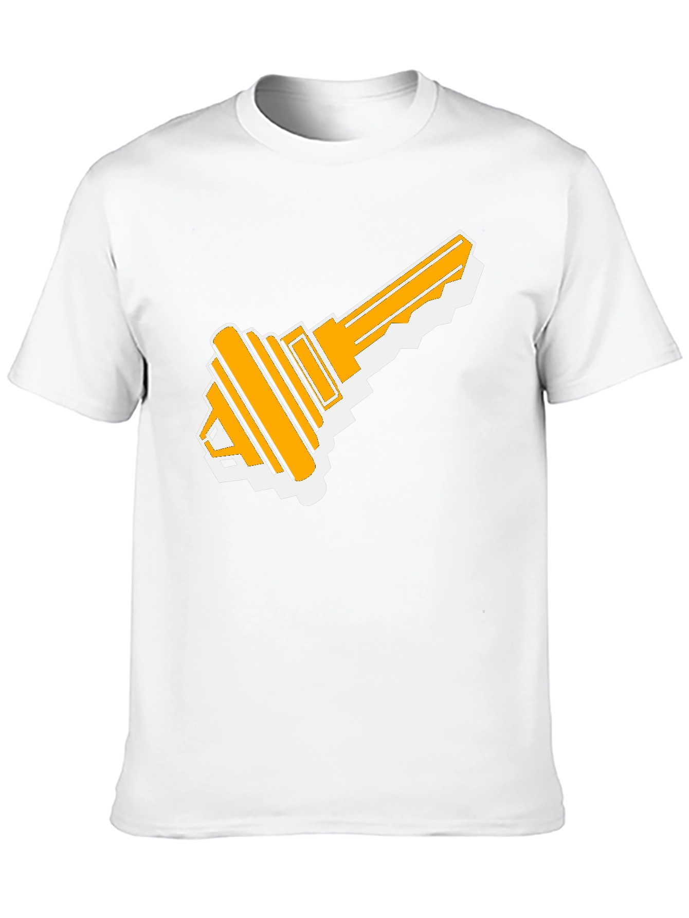 Retro Key Graphic Tee - Black Cotton T-Shirt