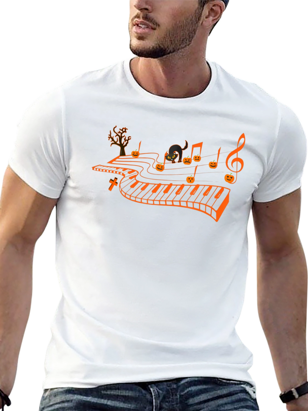 Halloween Piano T-Shirt - Spooky Music Tee