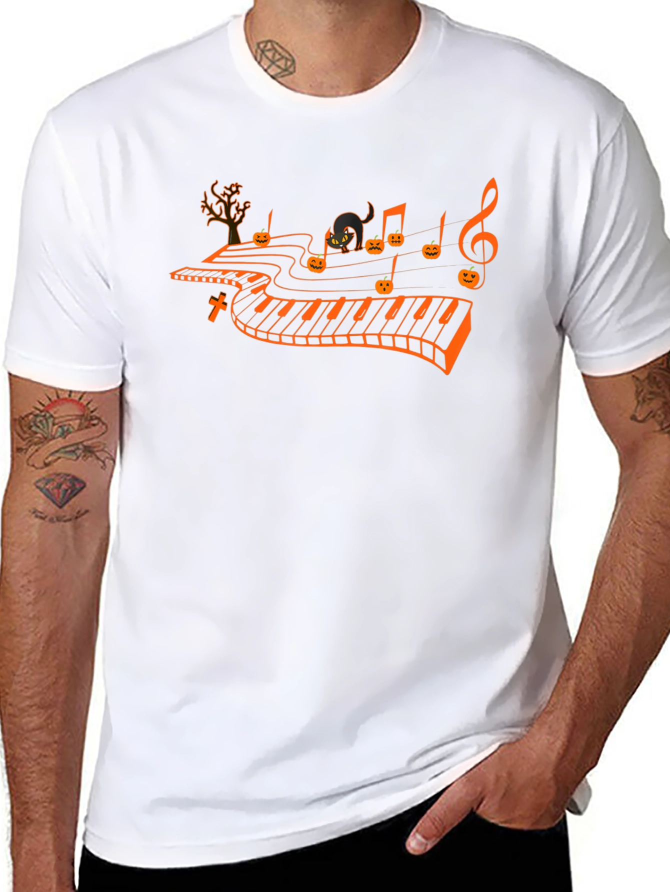 Halloween Piano T-Shirt - Spooky Music Tee