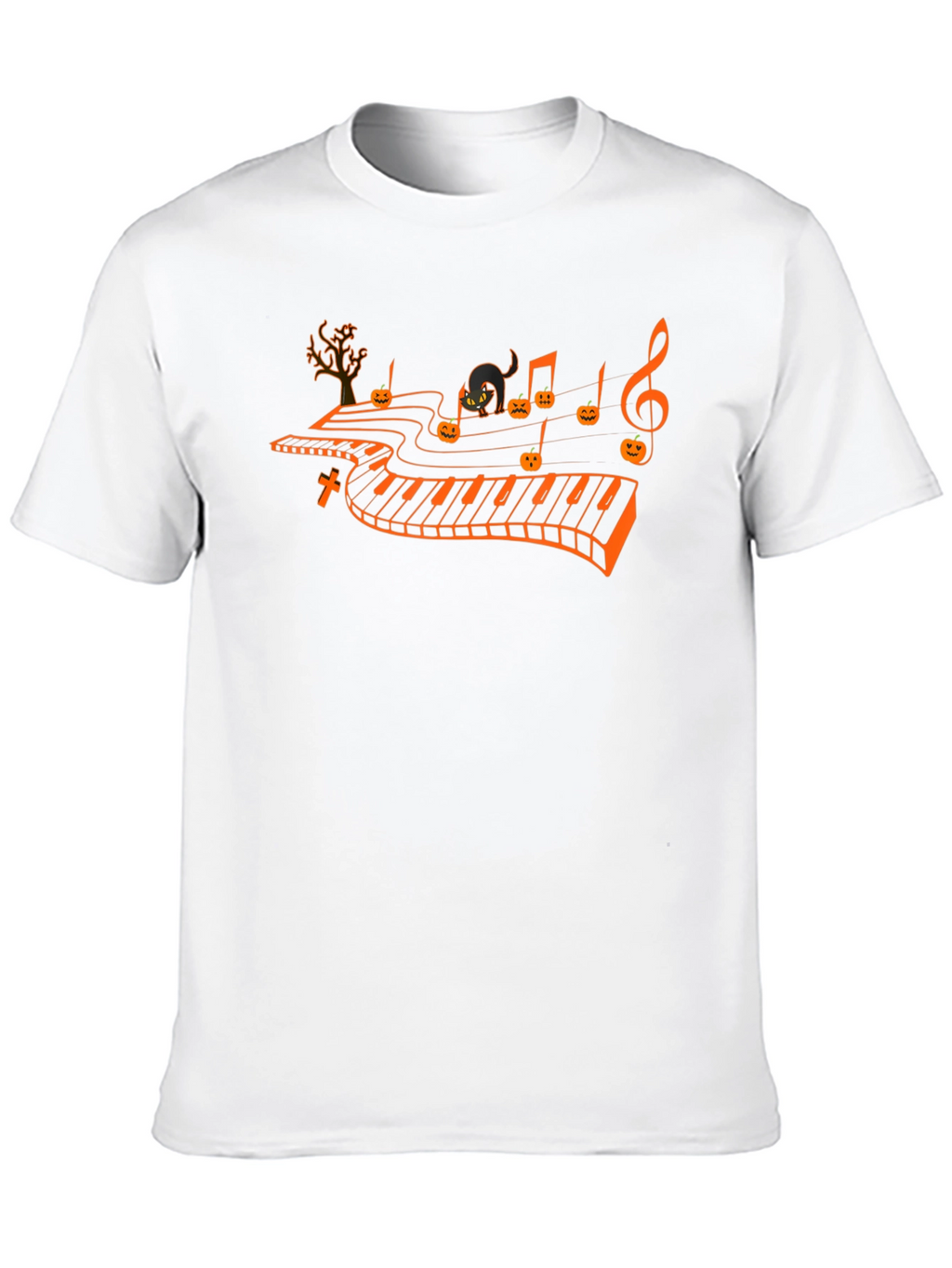 Halloween Piano T-Shirt - Spooky Music Tee