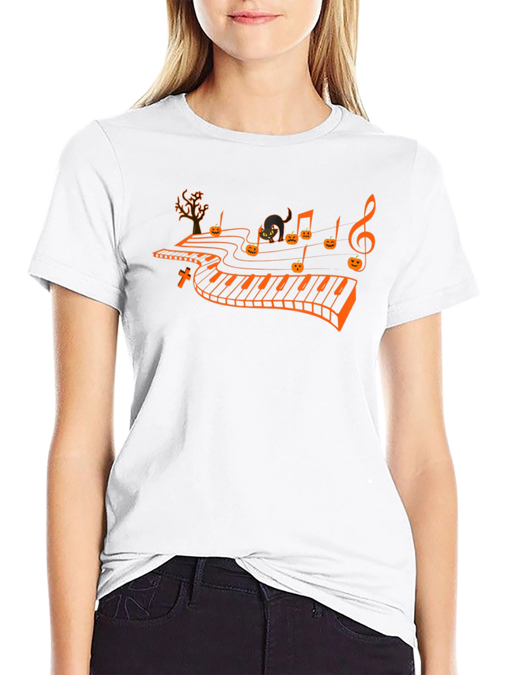 Halloween Piano T-Shirt - Spooky Music Tee
