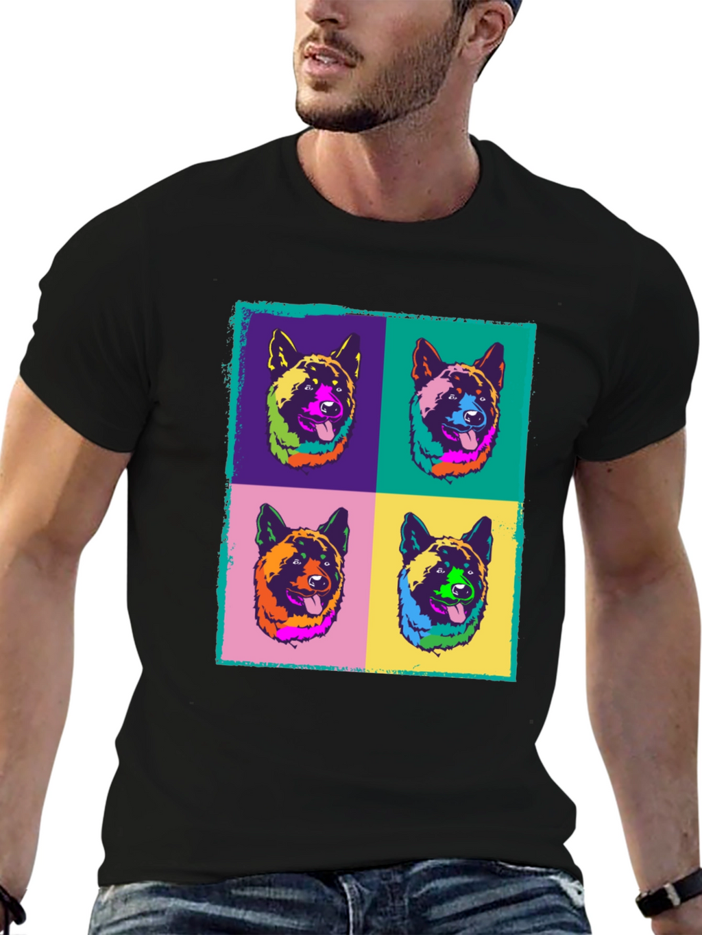 Pop Art Dog Graphic Tee - Stylish Unisex T-Shirt