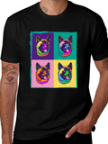 Pop Art Dog Graphic Tee - Stylish Unisex T-Shirt