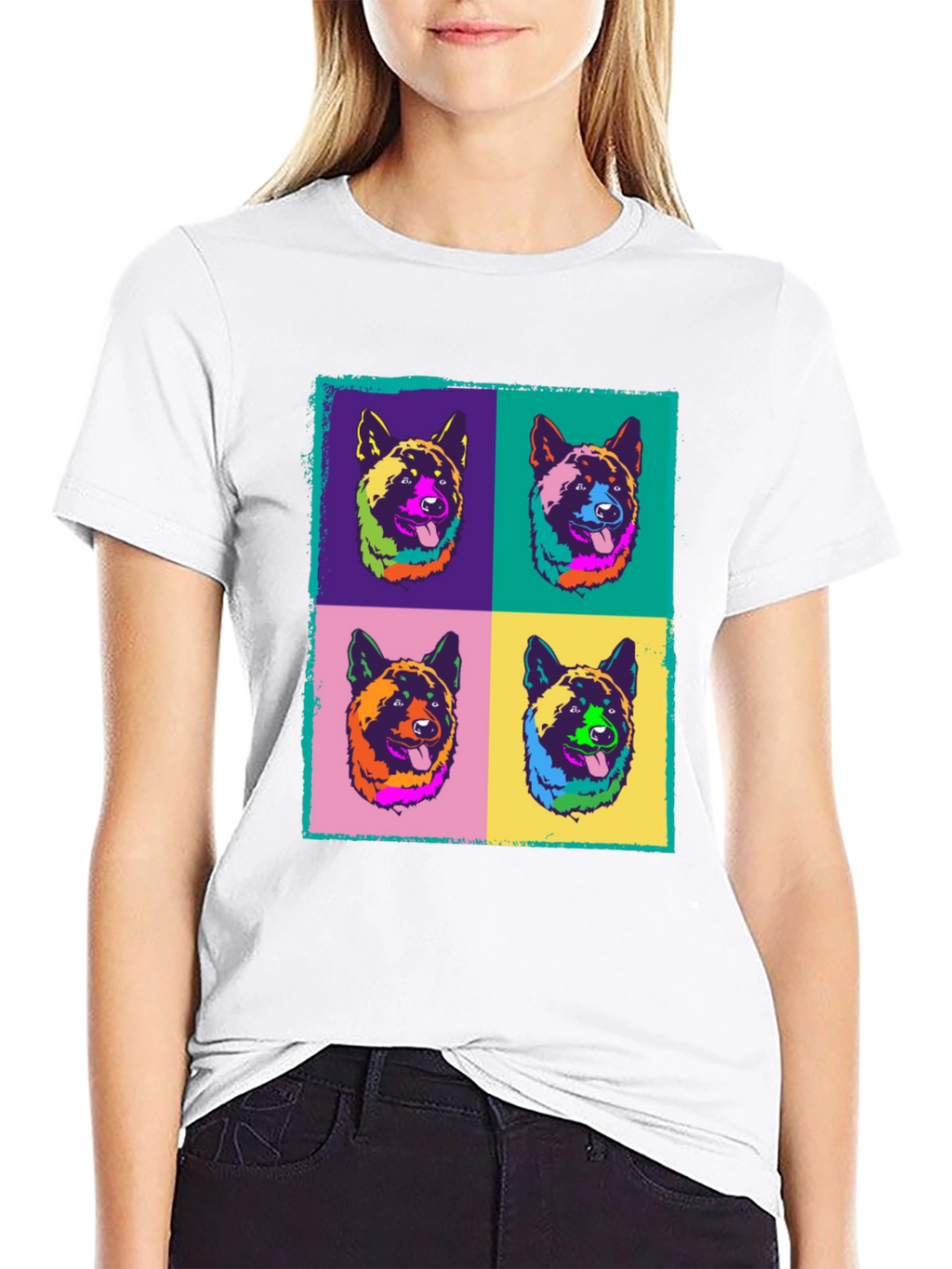 Pop Art Dog Graphic Tee - Stylish Unisex T-Shirt