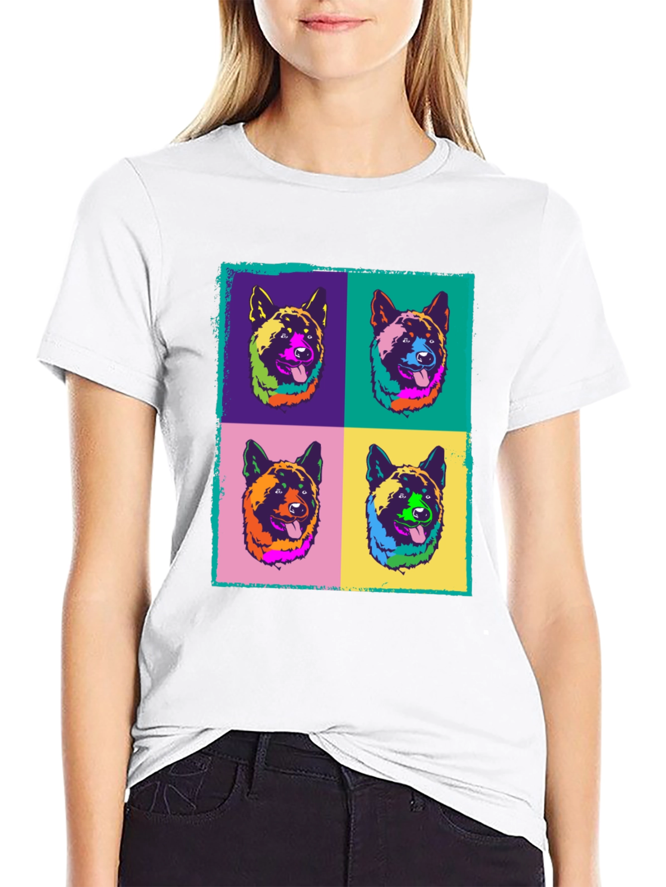 Pop Art Dog Graphic Tee - Stylish Unisex T-Shirt
