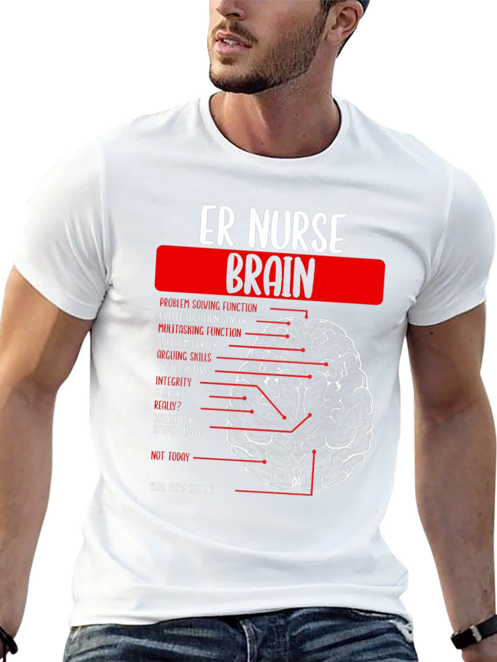 ER Nurse Brain Anatomy T-Shirt