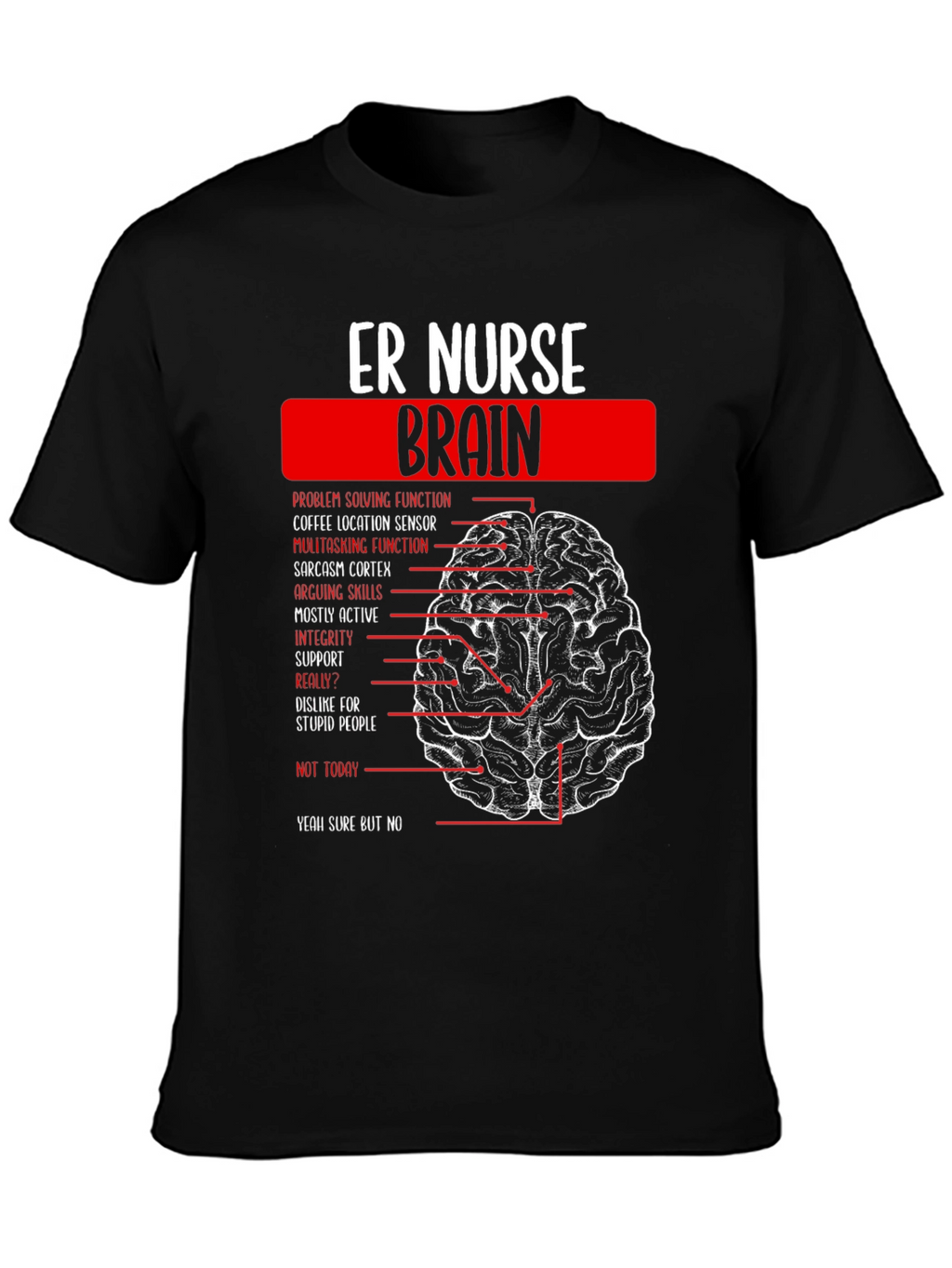 ER Nurse Brain Anatomy T-Shirt