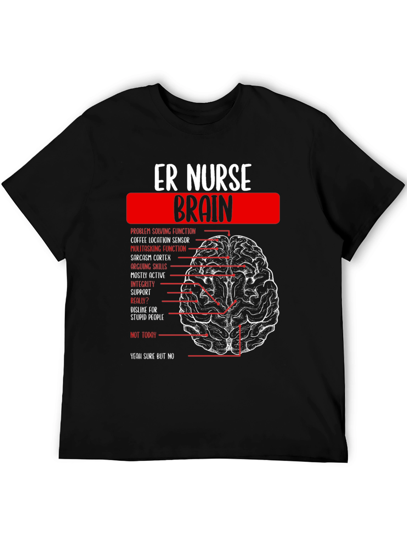 ER Nurse Brain Anatomy T-Shirt